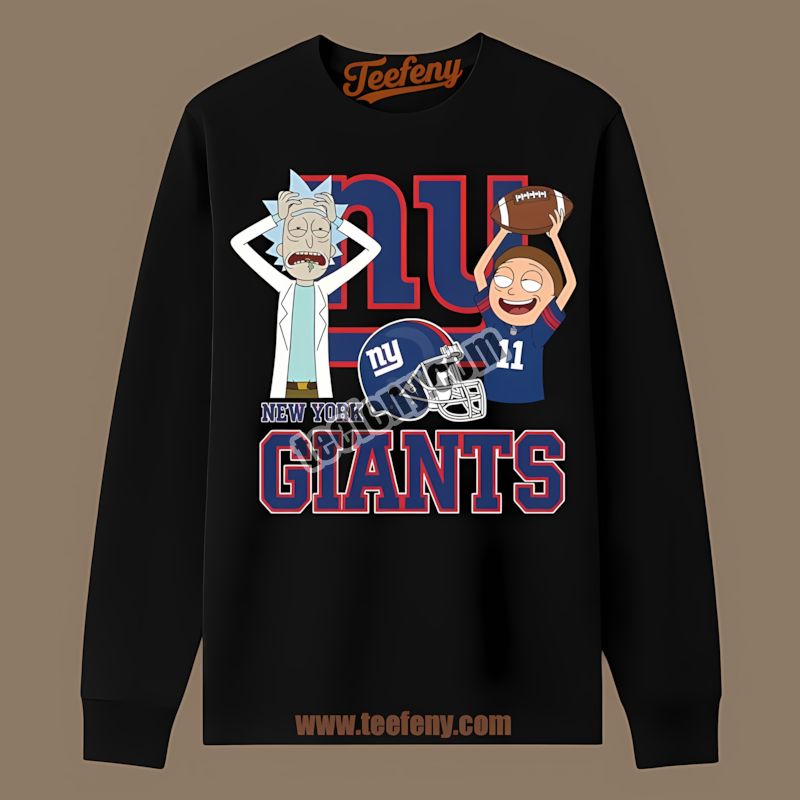 Rick And Morty Vs New York Giants Graphic Long Sleeve Rick And Morty Vs New York Giants Graphic Long Sleeve