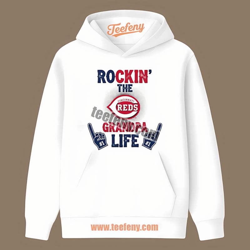 Rockin The Grandpa Life With Cincinnati Reds Pride Hoodie Rockin The Grandpa Life With Cincinnati Reds Pride Hoodie
