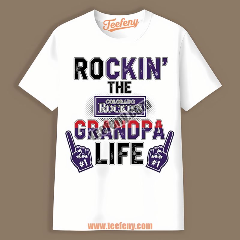 Rockin The Grandpa Life With Colorado Rockies Pride Shirt