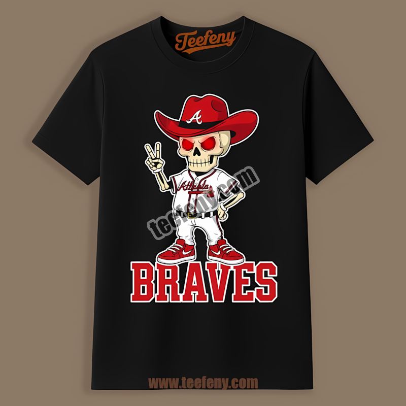 Skeleton Cowboy Atlanta Braves Youth Shirt