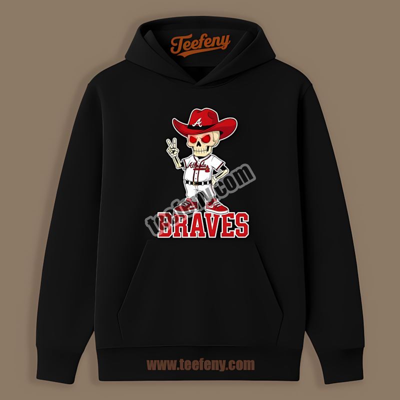 Skeleton Cowboy Atlanta Braves Youth Hoodie Skeleton Cowboy Atlanta Braves Youth Hoodie