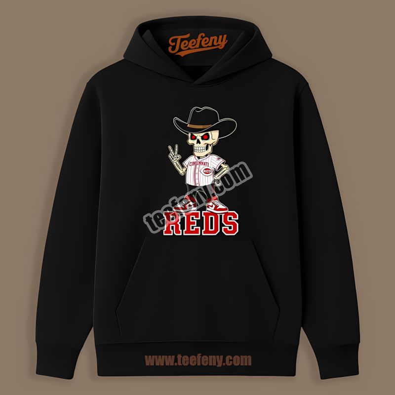 Skeleton Cowboy Cincinnati Reds Cool Hoodie Skeleton Cowboy Cincinnati Reds Cool Hoodie