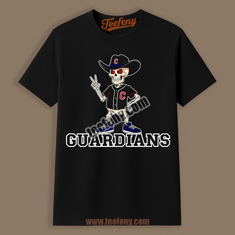 Skeleton Cowboy Cleveland Guardians Cool Shirt