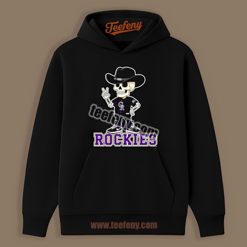 Skeleton Cowboy Styled In Colorado Rockies Cool Hoodie Skeleton Cowboy Styled In Colorado Rockies Cool Hoodie
