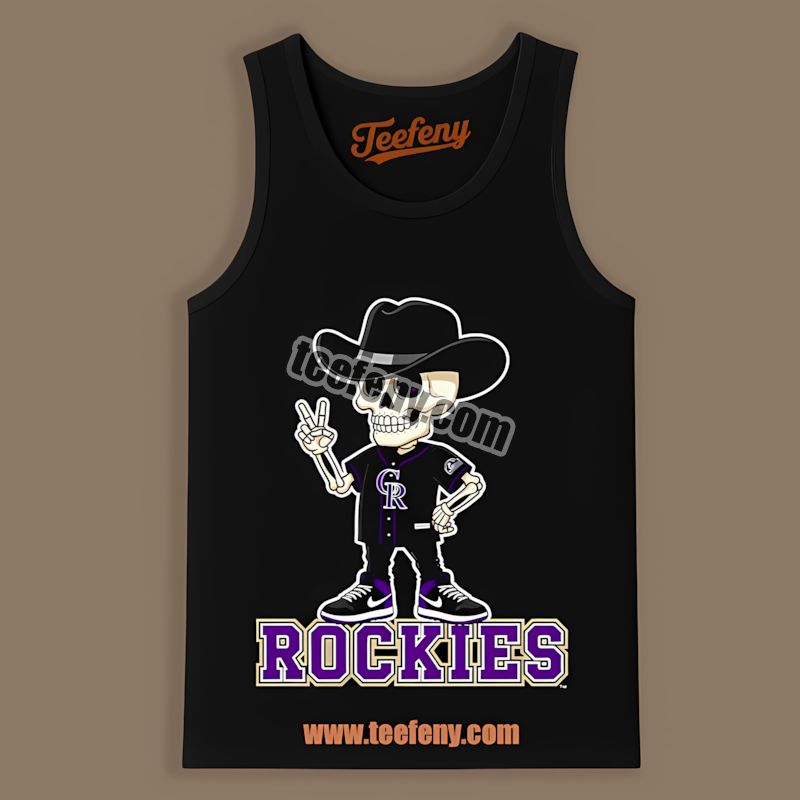 Skeleton Cowboy Styled In Colorado Rockies Cool Tanktop Skeleton Cowboy Styled In Colorado Rockies Cool Tanktop