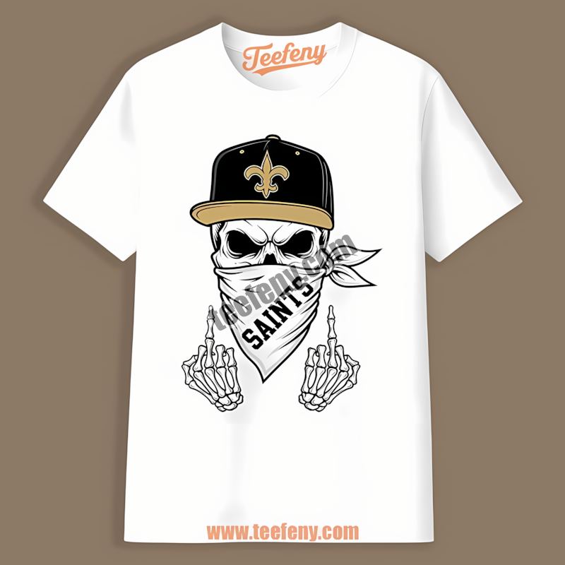 Skull Bandana New Orleans Saints Retro Shirt