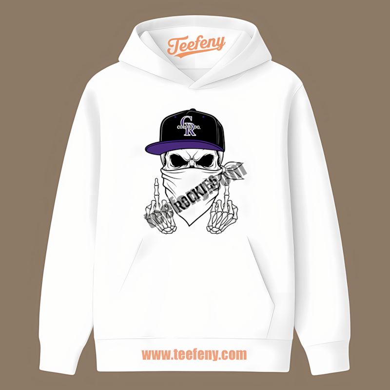 Skull Bandana Representing Colorado Rockies Graphic Hoodie Skull Bandana Representing Colorado Rockies Graphic Hoodie