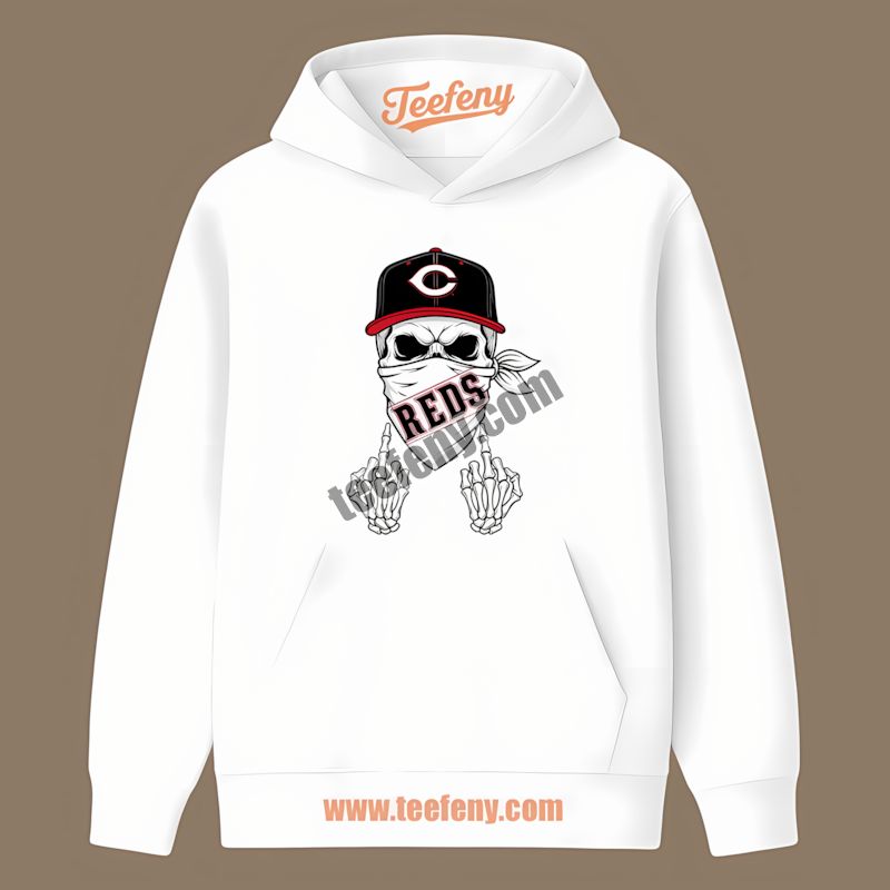 Skull Bandana Styled With Cincinnati Reds Colors Hoodie Skull Bandana Styled With Cincinnati Reds Colors Hoodie