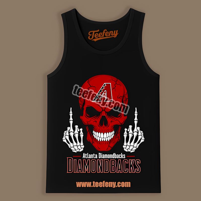 Skull Middle Finger Arizona Diamondbacks Unisex Tanktop Skull Middle Finger Arizona Diamondbacks Unisex Tanktop