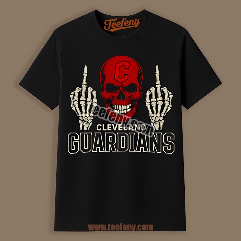 Skull Middle Finger Cleveland Guardians Statement Shirt