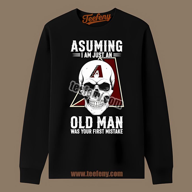 Skull Old Man Arizona Diamondbacks Adults Long Sleeve Skull Old Man Arizona Diamondbacks Adults Long Sleeve