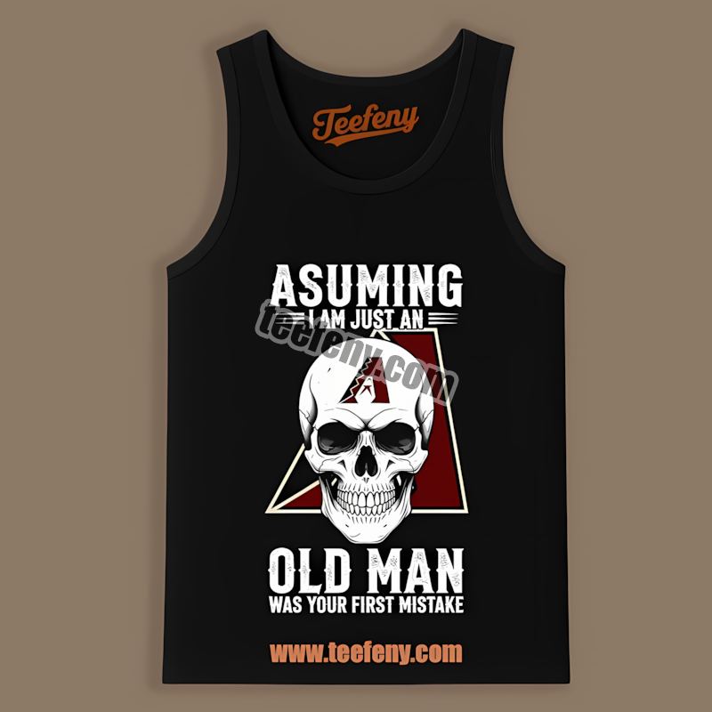 Skull Old Man Arizona Diamondbacks Adults Tanktop Skull Old Man Arizona Diamondbacks Adults Tanktop
