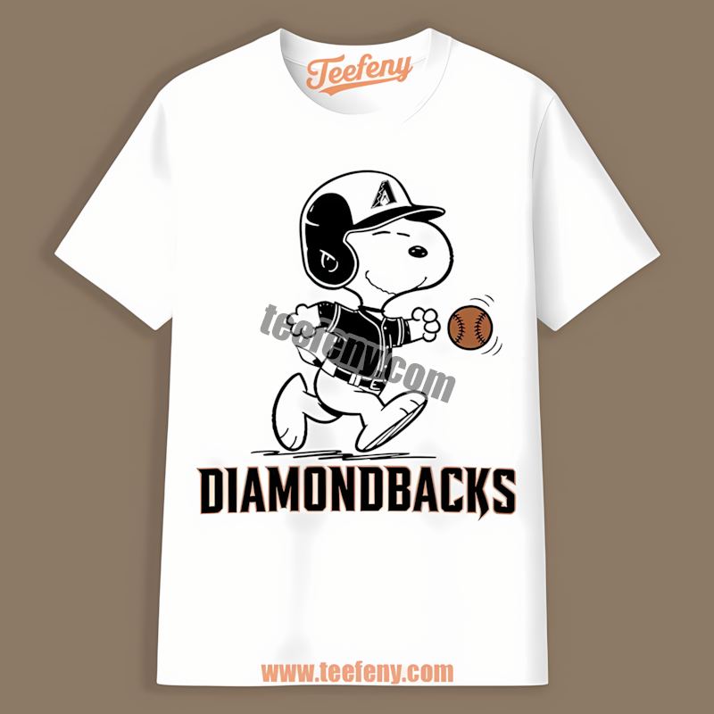 Snoopy Baseball Running Arizona Diamondbacks Regular Shirt