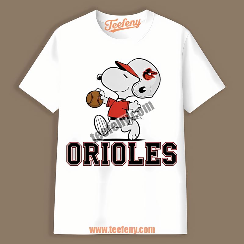 Snoopy Baseball Running Baltimore Orioles Custom Shirt