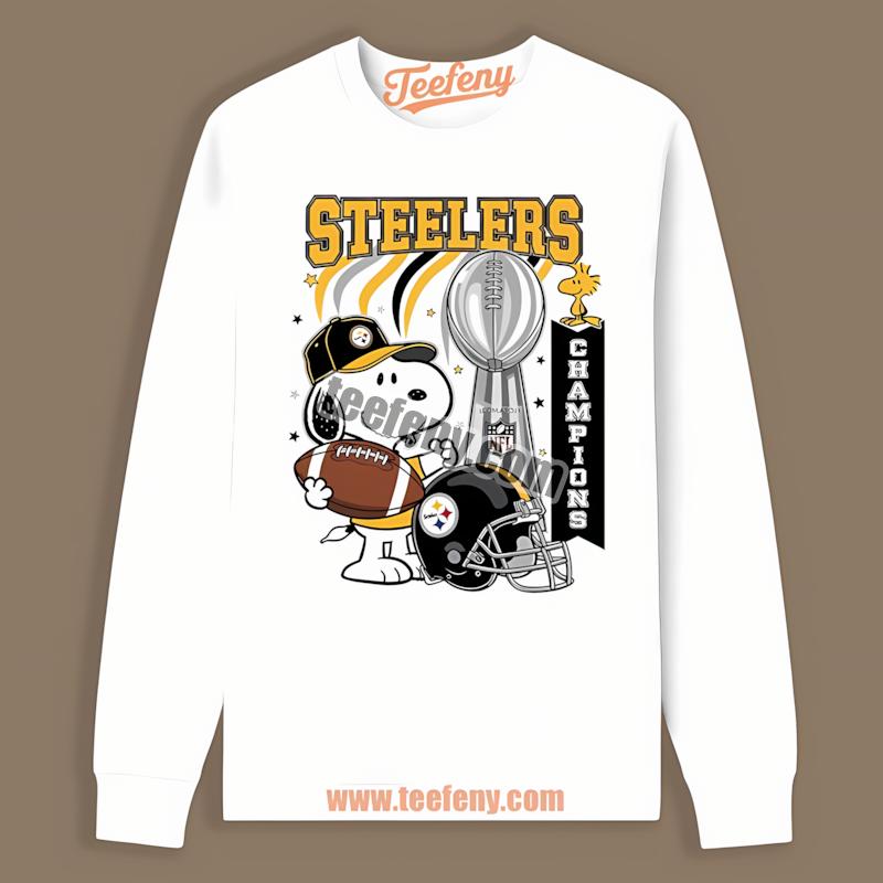 Snoopy Celebrates Pittsburgh SLong Sleevelers Champions Shirt Snoopy Celebrates Pittsburgh SLong Sleevelers Champions Shirt