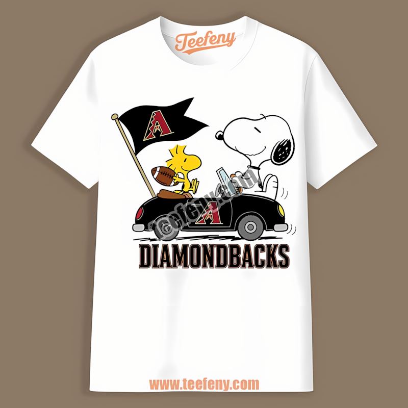 Snoopy Driving Car Arizona Diamondbacks Retro Shirt