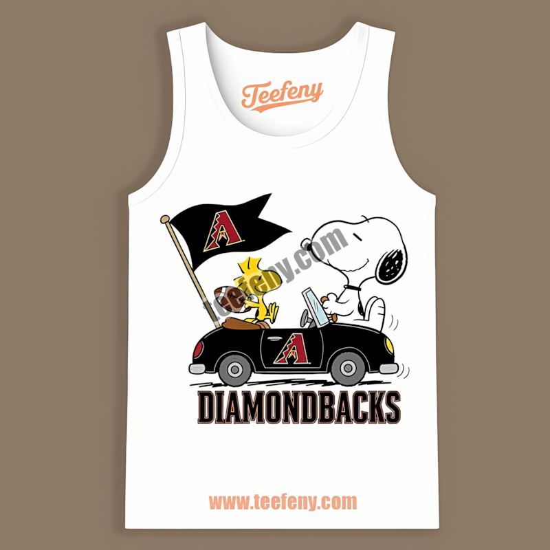 Snoopy Driving Car Arizona Diamondbacks Retro Tanktop Snoopy Driving Car Arizona Diamondbacks Retro Tanktop