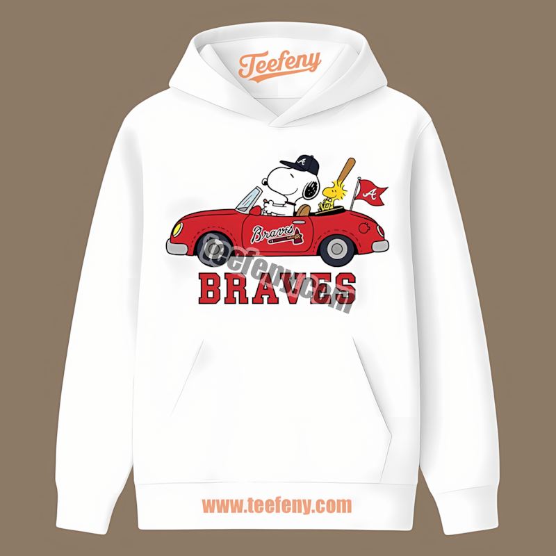 Snoopy Driving Car Atlanta Braves Cool Hoodie Snoopy Driving Car Atlanta Braves Cool Hoodie
