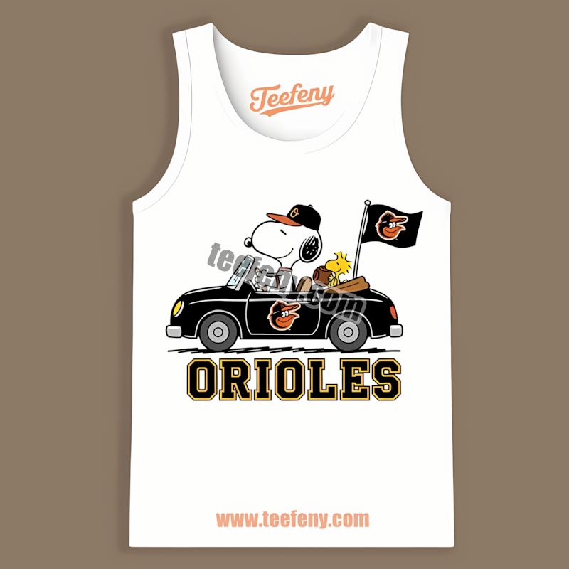 Snoopy Driving Car Baltimore Orioles Limited Edition Tanktop Snoopy Driving Car Baltimore Orioles Limited Edition Tanktop