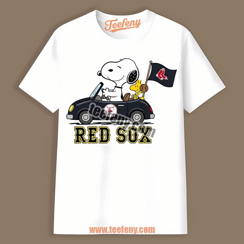 Snoopy Driving Car Boston Red Sox Fashion Shirt