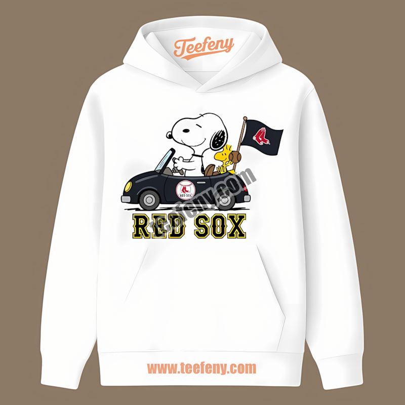 Snoopy Driving Car Boston Red Sox Fashion Hoodie Snoopy Driving Car Boston Red Sox Fashion Hoodie