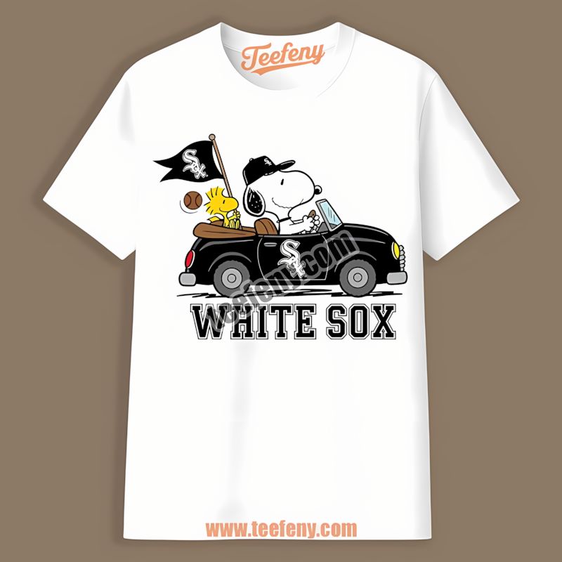 Snoopy Driving Car Chicago White Sox Printed Shirt