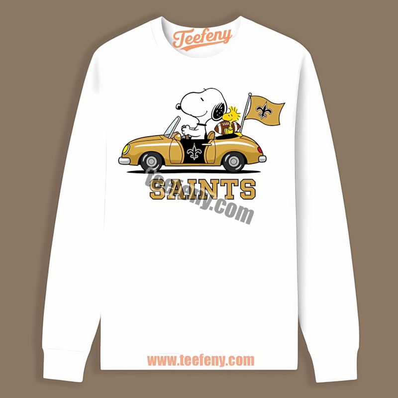 Snoopy Driving Car New Orleans Saints Vintage Long Sleeve Snoopy Driving Car New Orleans Saints Vintage Long Sleeve