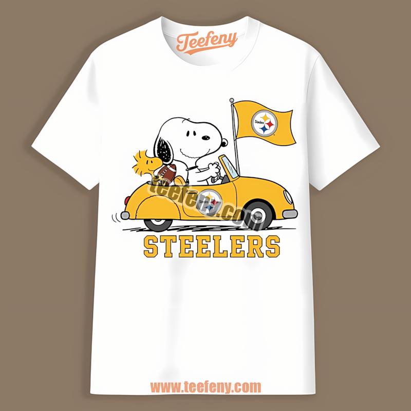 Snoopy Driving Car With Pittsburgh Steelers Unisex Shirt
