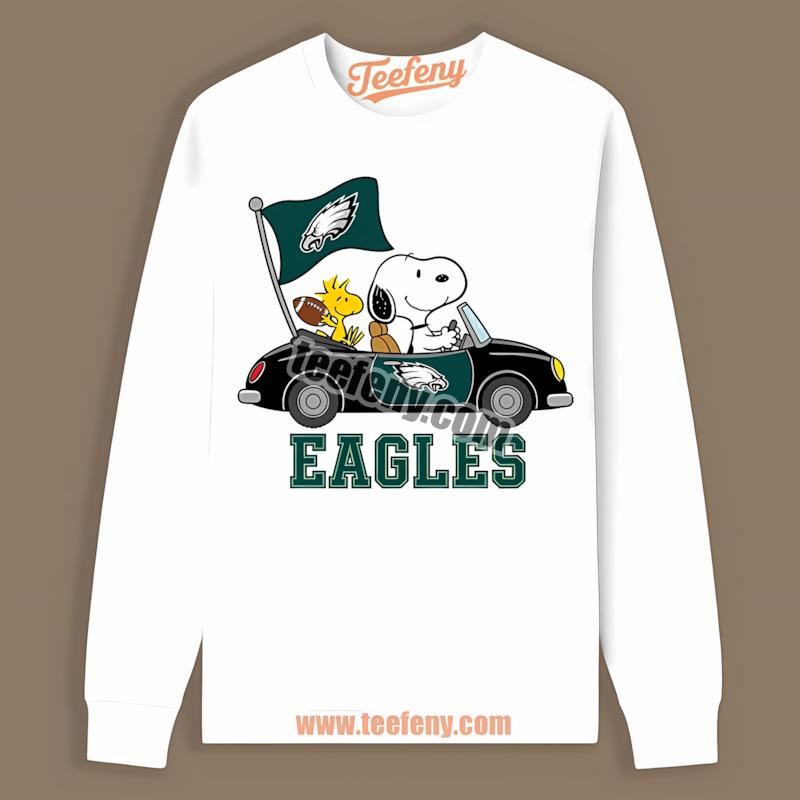 Snoopy Driving For Philadelphia Eagles Classic Long Sleeve Snoopy Driving For Philadelphia Eagles Classic Long Sleeve