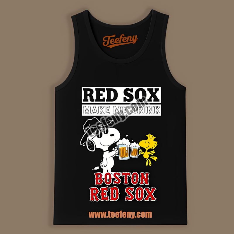 Snoopy Make Me Drink Boston Red Sox Festival Tanktop Snoopy Make Me Drink Boston Red Sox Festival Tanktop