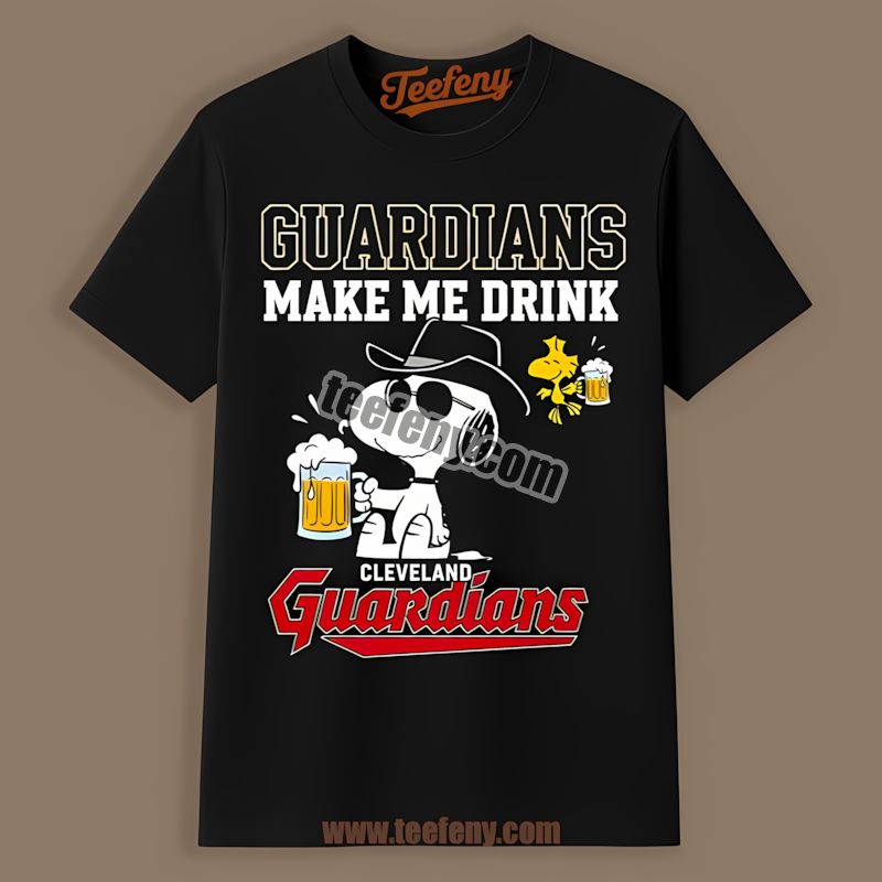 Snoopy Make Me Drink Cleveland Guardians Version Shirt