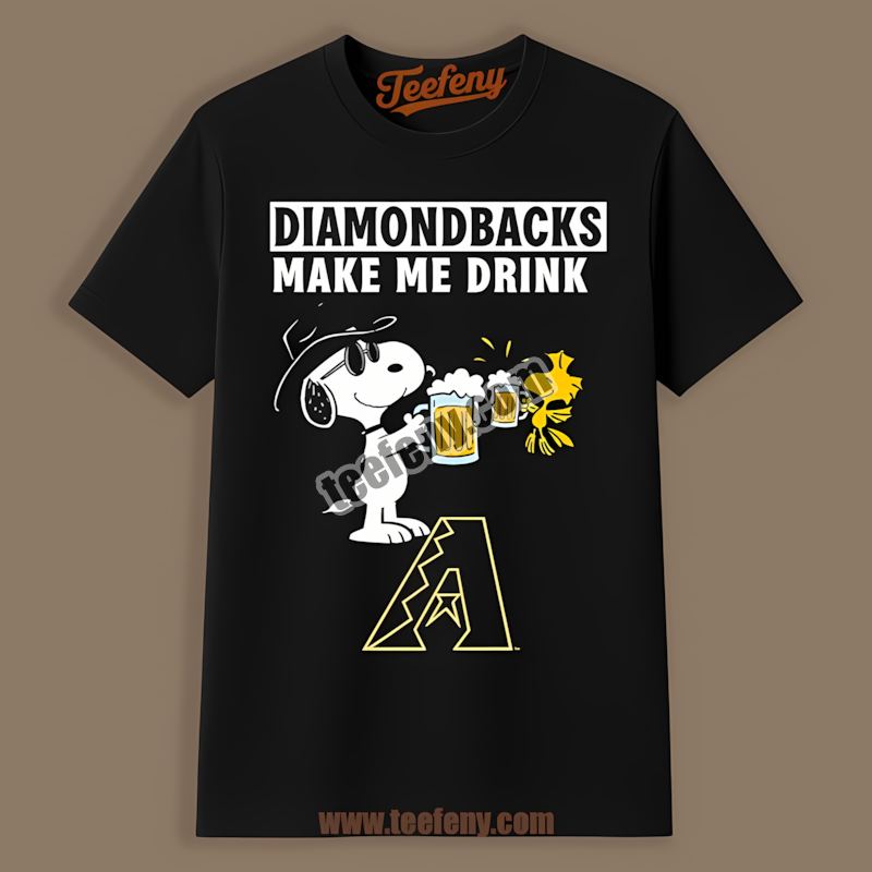 Snoopy Makes Me Drink Arizona Diamondbacks Shirt