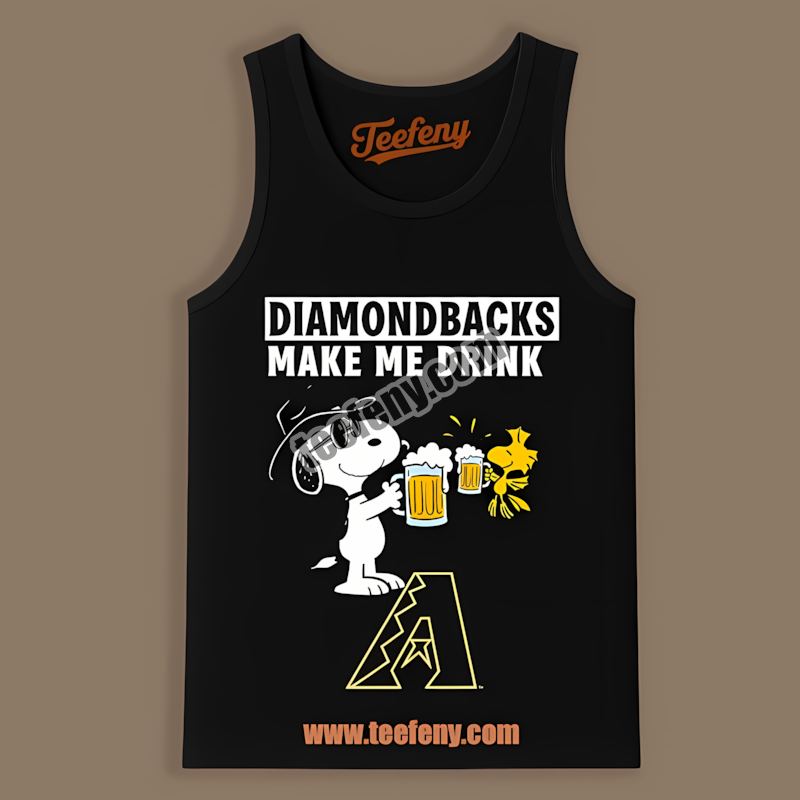 Snoopy Makes Me Drink Arizona Diamondbacks Tanktop Snoopy Makes Me Drink Arizona Diamondbacks Tanktop