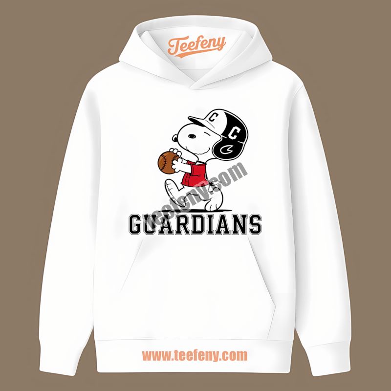 Snoopy Running In Cleveland Guardians Baseball Hoodie Snoopy Running In Cleveland Guardians Baseball Hoodie