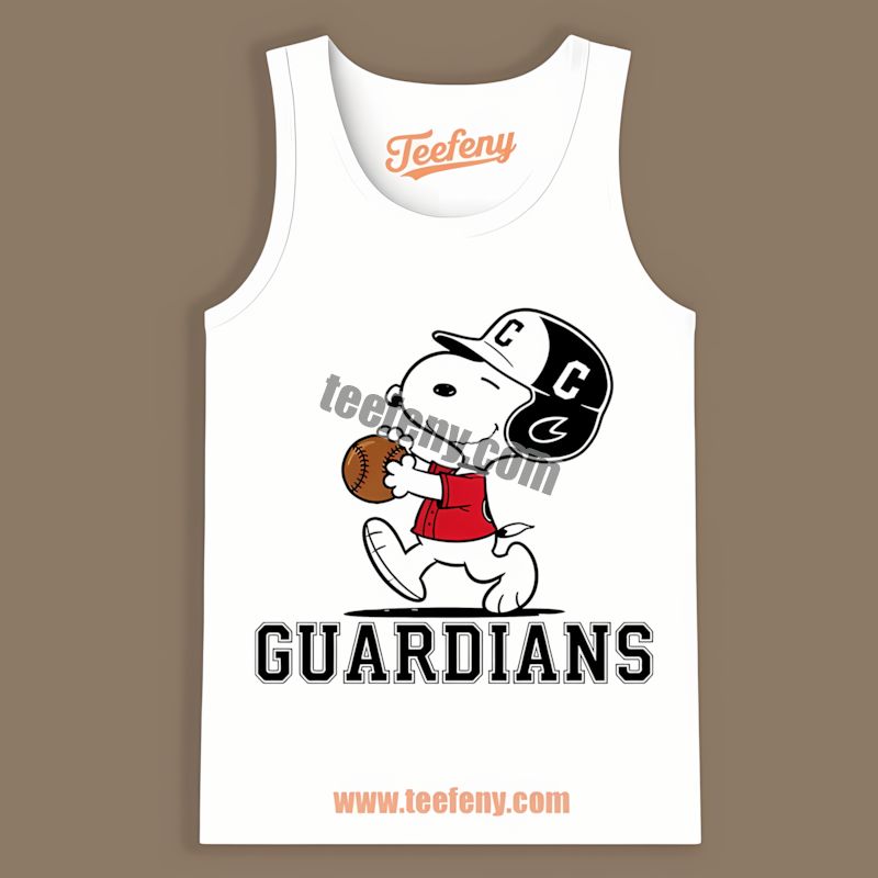 Snoopy Running In Cleveland Guardians Baseball Tanktop Snoopy Running In Cleveland Guardians Baseball Tanktop