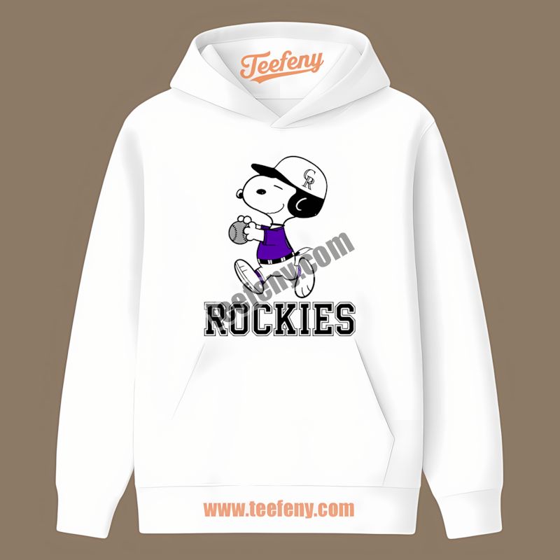 Snoopy Running In Colorado Rockies Baseball Hoodie Snoopy Running In Colorado Rockies Baseball Hoodie