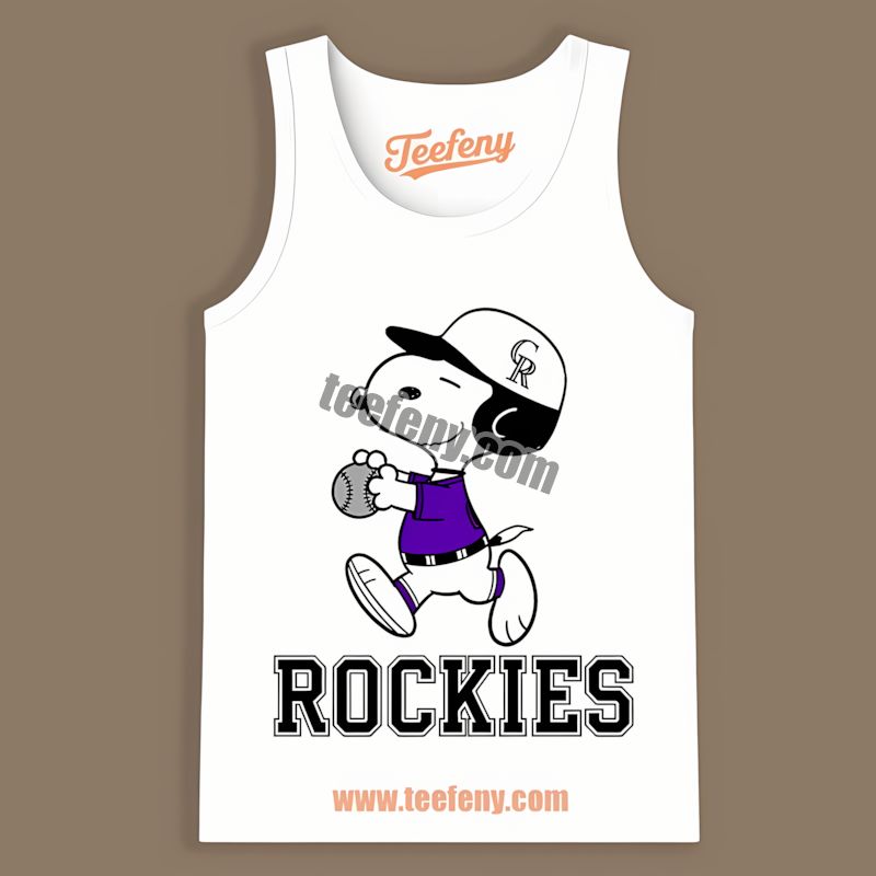 Snoopy Running In Colorado Rockies Baseball Tanktop Snoopy Running In Colorado Rockies Baseball Tanktop