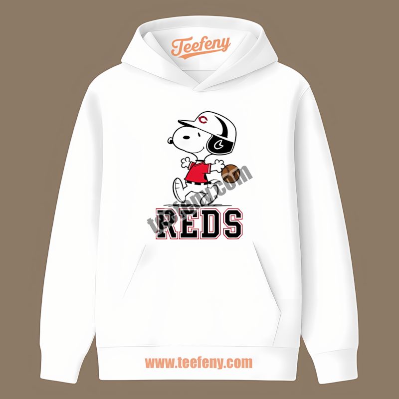 Snoopy Running Wearing Cincinnati Reds Baseball Hoodie Snoopy Running Wearing Cincinnati Reds Baseball Hoodie