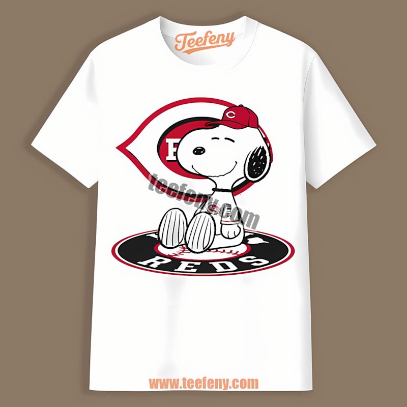 Snoopy Tattoo Cincinnati Reds Logo On Arm Custom Tee