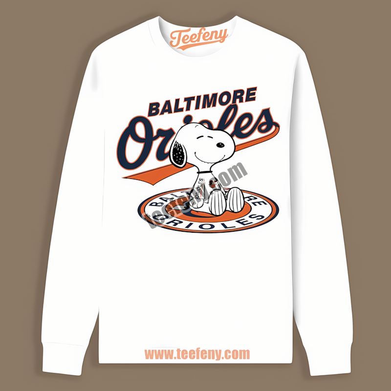 Snoopy Tattoo Logo On Arm Baltimore Orioles Throwback Long Sleeve Snoopy Tattoo Logo On Arm Baltimore Orioles Throwback Long Sleeve
