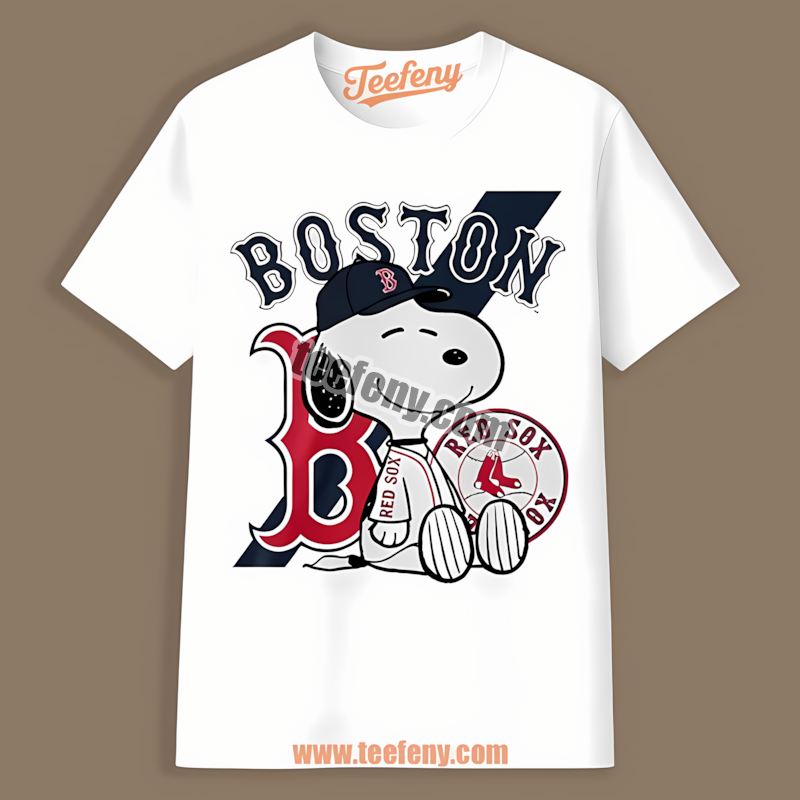 Snoopy Tattoo Logo On Arm Boston Red Sox Fashion Shirt