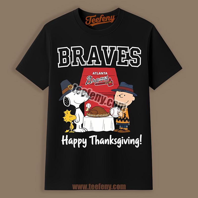 Snoopy Thanksgiving Atlanta Braves Retro Shirt