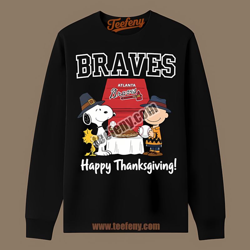 Snoopy Thanksgiving Atlanta Braves Retro Long Sleeve Snoopy Thanksgiving Atlanta Braves Retro Long Sleeve
