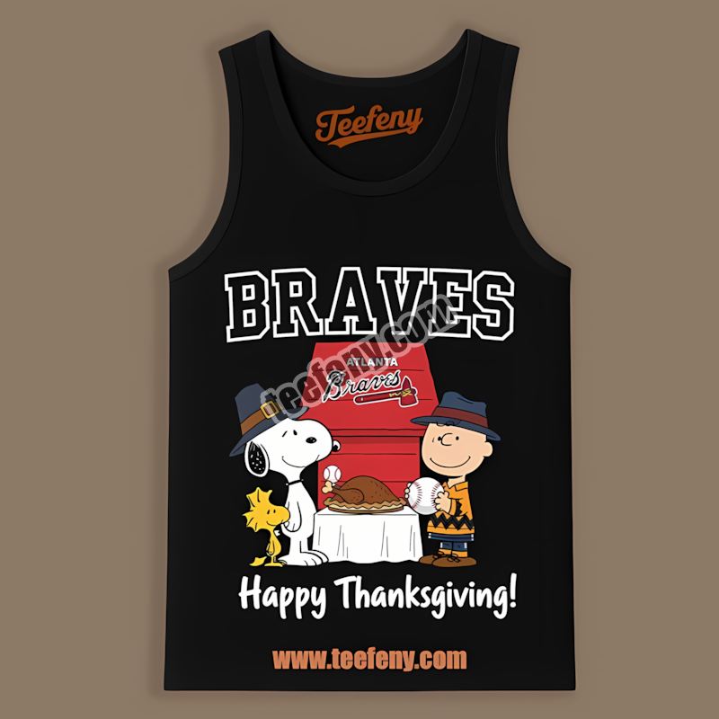 Snoopy Thanksgiving Atlanta Braves Retro Tanktop Snoopy Thanksgiving Atlanta Braves Retro Tanktop