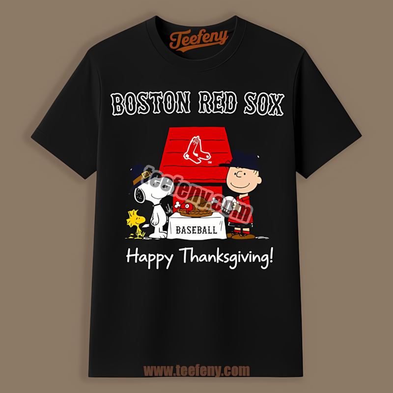 Snoopy Thanksgiving Boston Red Sox Casual Shirt