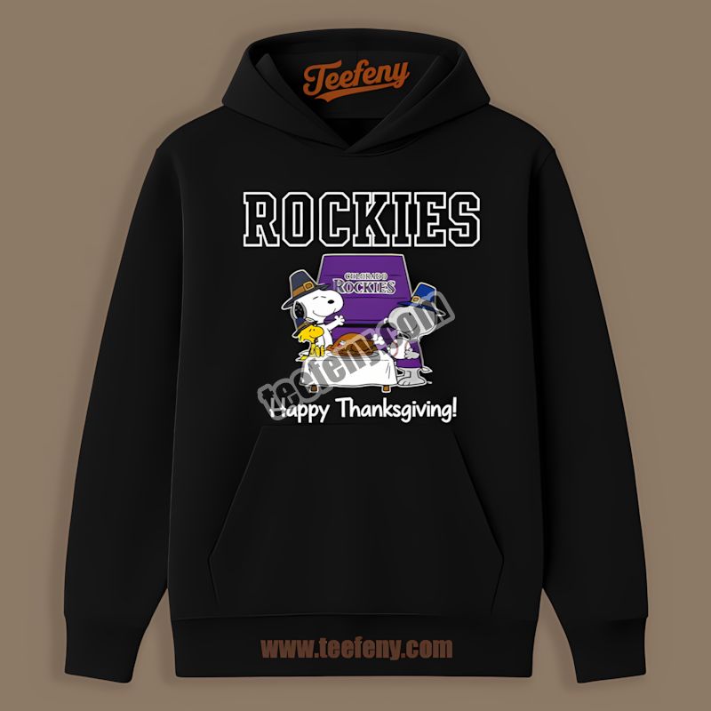 Snoopy Thanksgiving Dressed As Colorado Rockies Fan Hoodie Snoopy Thanksgiving Dressed As Colorado Rockies Fan Hoodie