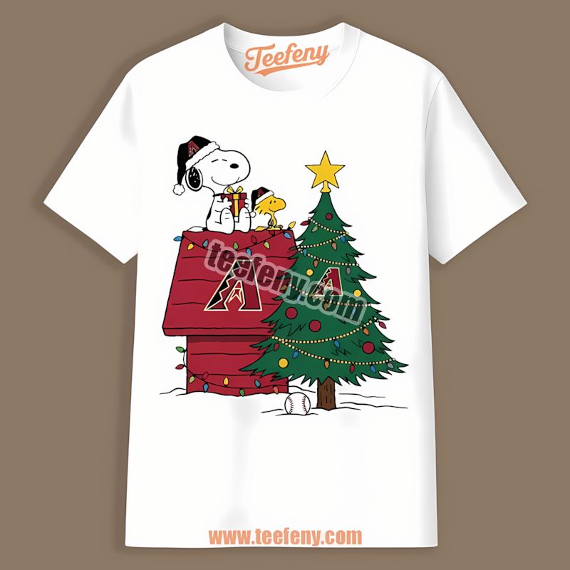 Snoopy Woodstock Christmas Arizona Diamondbacks Adults Shirt