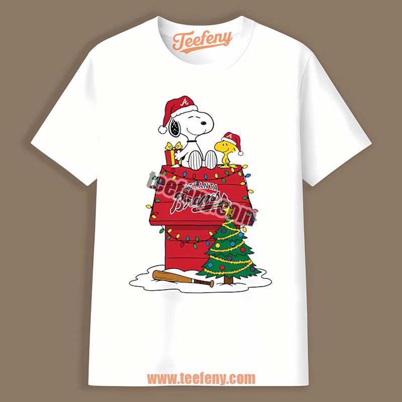 Snoopy Woodstock Christmas Atlanta Braves Relaxed Fit Shirt