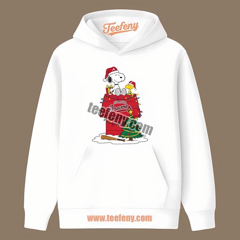 Snoopy Woodstock Christmas Atlanta Braves Relaxed Fit Hoodie Snoopy Woodstock Christmas Atlanta Braves Relaxed Fit Hoodie