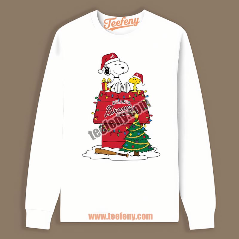 Snoopy Woodstock Christmas Atlanta Braves Relaxed Fit Long Sleeve Snoopy Woodstock Christmas Atlanta Braves Relaxed Fit Long Sleeve